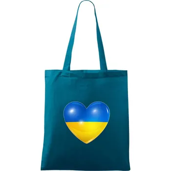 Ukrajina srdce vlajka - Taška bavlněná - 42 x 38 cm ( Petrolejová )