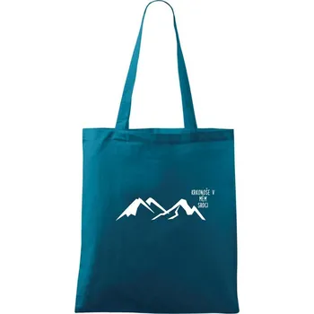 Krkonoše v mém srdci - Taška bavlněná - 42 x 38 cm ( Petrolejová )