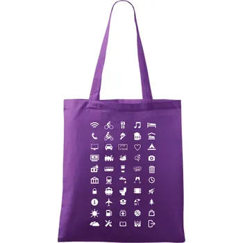 FOR TRAVEL - slovník na cesty - Taška bavlněná - 42 x 38 cm ( Fialová )