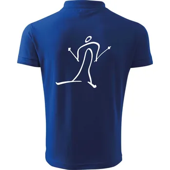 Pánská košile Běžkař kreslený - Polokošile pánská Pique Polo 203 - 4XL ( Královská modrá )