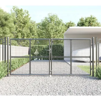 brána vidaXL Pletivá zahradní branka 300 x 125 cm pozinkovaná ocel [154530] Barva: antracitová