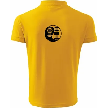 Pánská košile Kytary jin jang - Polokošile pánská Pique Polo 203 - 5XL ( Žlutá )