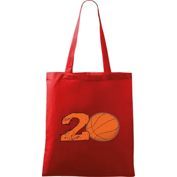 Nákupní taška Basketball kulaté narozeniny 20 - Taška bavlněná - 42 x 38 cm ( Červená )