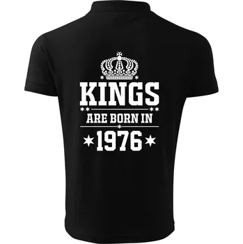 Pánská košile Kings are born in 1976 - Polokošile pánská Pique Polo 203 - 5XL ( Černá )