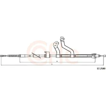 Brzdový systém Tažné lanko, parkovací brzda COFLE CFE17.2580