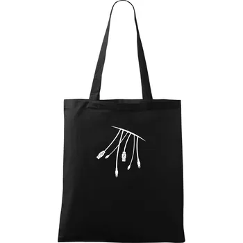 Konektory - Taška bavlněná - 42 x 38 cm ( Černá )