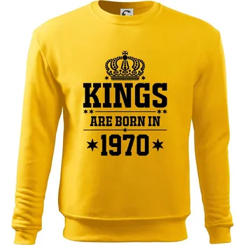 Pánská mikina Kings are born in 1970 - Mikina Essential pánská - XL ( Žlutá )