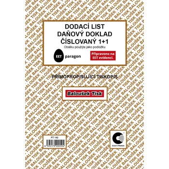 Dodací list daňový doklad A5 PT142, samopropis, číslovaný 1+1, 50 listů