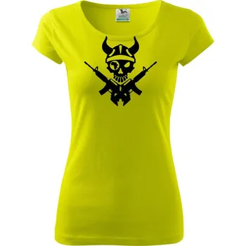 US Navy Seals Skull - Dámské triko Pure - S ( Limetková )