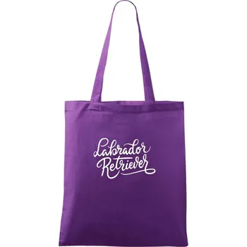 Labrador - nápis okrasný - Taška bavlněná - 42 x 38 cm ( Fialová )