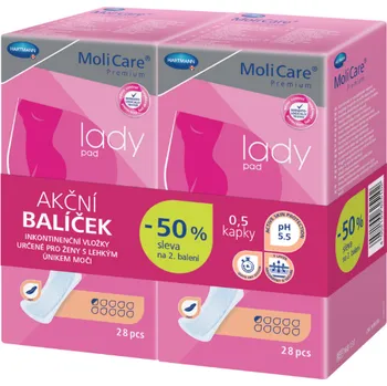 Duopack MoliCare Lady, 2 balení, 50% zdarma 0,5 kapky
