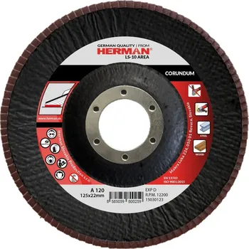 Brusný kotouč Lamelový kotouč HERMAN LS-10 Area | na ocel | corundum 125mm / P120