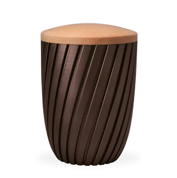 Smuteční dekorace Ekologická urna Rillen - Hnědá/Lipové dřevo