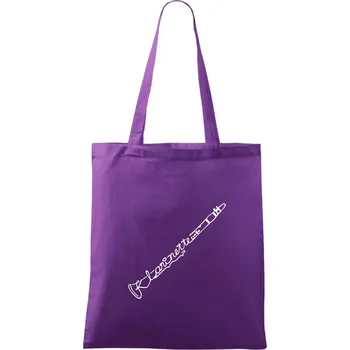 Klarinet nápis - Taška bavlněná - 42 x 38 cm ( Fialová )