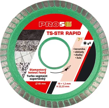 Řezný kotouč Kotouč řezný diamantový PRO5 TS-ST RAPID 85 mm