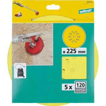 Brusný kotouč WOLFCRAFT 5634000 brusný výsek 225mm 5ks K120
