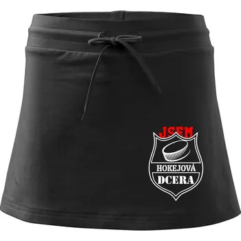 Dámská sukně Hokejová dcera - puk - Sportovní sukně - two in one - XS ( Černá )