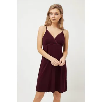 Dámská noční košile Soft Cotton Luisa Moretti Dámská bambusová košilka JESSICA L Bordó - 8680404143026