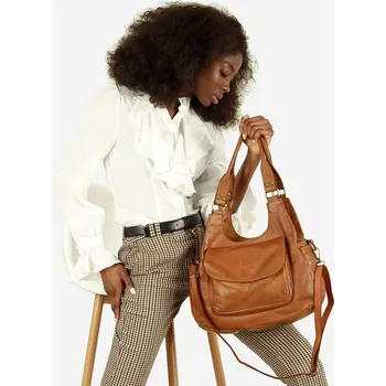 Kabelka Kožená kabelka přes rameno Mazzini M154 camel