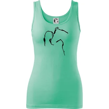 Dámské tričko Kůň a já silueta - Dámské tílko - XL ( Mátová )