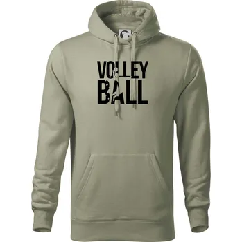 Pánská mikina Volleyball nápis - Mikina pánská Cape s kapucí - 4XL ( Light khaki )