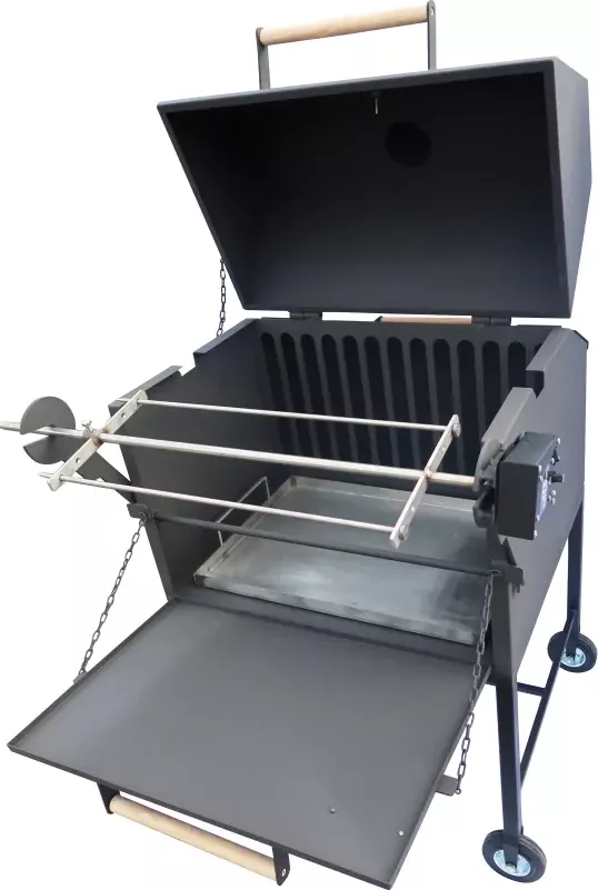 Gril se zadním topeništěm a s motorem až 60 Kg - 700/620/1350 mm (Martin Müller) (MARTIN MŰLER)