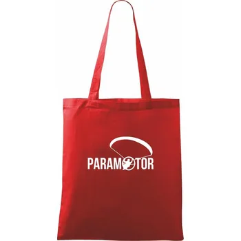 Nákupní taška Paramotor nápis - Taška bavlněná - 42 x 38 cm ( Červená )