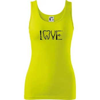 Dámské tričko Love zubař - Dámské tílko - XL ( Limetková )