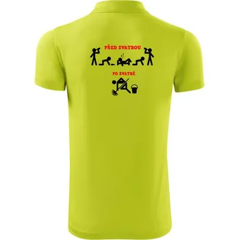 Pánská košile Před a po - svatba párty - Polokošile Victory sportovní (dresovina) - XL ( Limetková )