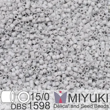 Korálek Korálky Miyuki Delica 15/0. Barva DBS 1598 Matte Opaque Ghost Gray AB. Balení 2g.