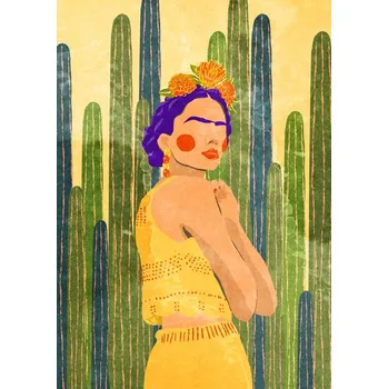 Plakát Plakát, Obraz - Frida and cacti, Raissa Oltmanns