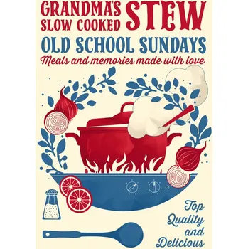 Plakát Plakát, Obraz - Grandmas Stew kitchen print, Dionisis Gemos