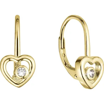 Náušnice EVOLUTION GROUP CZ Pozlacené stříbrné náušnice srdce - 11514.1