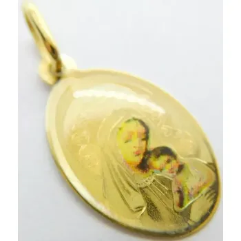 Přívěsek Klenoty Budín Dámský zlatý přívěsek - malovaná zlatá madonka s gravírováním 585/0,75gr G4444 (Klenoty Budín Dámský zlatý přívěsek - malovaná zlatá madonka s gravírováním 585/0,75gr G4444)