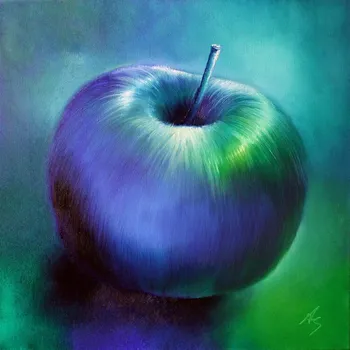 Plakát Plakát, Obraz - Blue apple, Annette Schmucker
