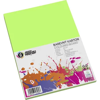 Výtvarný papír Aloisov - karton barevný A4, 180 g, 50 listů, zelený sv.