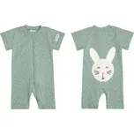 Moniel Dětský overal s krátkým rukávem Králík Dots mintová Velikost: 104 cm