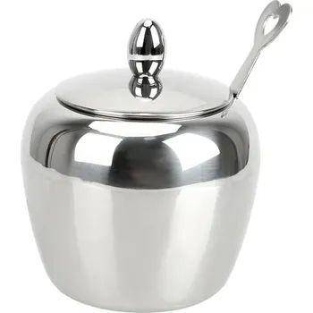 Dóza na potraviny Nerezová dóza na koření s víkem a lžičkou - S