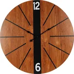 Home Styling Collection Nástěnné hodiny s minimalistickým ciferníkem imitujícím dřevo, MDF, Ø 60 cm