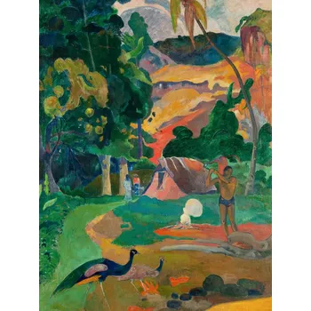 Plakát Plakát, Obraz - Landscape with Peacocks, Paul Gauguin