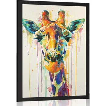 Plakát Dovido Plakát žirafa s imitací malby