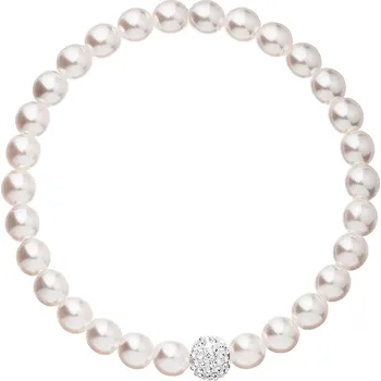 Náramek EVOLUTION GROUP CZ Perlový náramek bílý s Preciosa krystaly - 33115.1