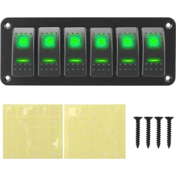 LED panel Přepínač světla LED panel pro automobily a lodě - Zelená