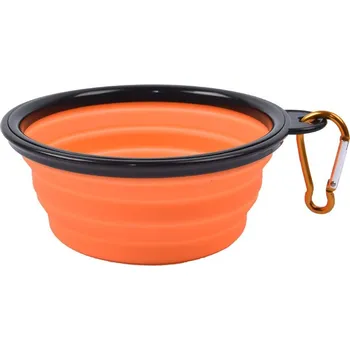 Miska pro psa Praktická cestovní skládací miska na krmivo, či vodu pro domácí mazlíčky (objem 350 ml / 1 l ) Barva: Oranžová, Velikost: 350 ml