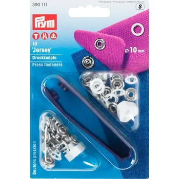 Knoflík Prym Knoflík stiskací JERSEY 10 mm s příslušenstvím, 10 ks, bílý lak