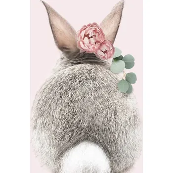 Plakát Plakát, Obraz - Flower crown bunny tail pink, Sisi & Seb