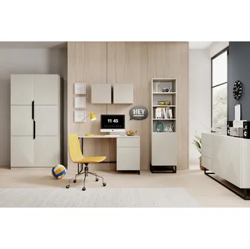 Šatní skříň Šatní skříň Asha, kašmír / černé úchyty