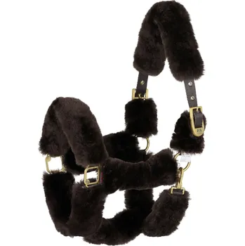 B Vertigo Měkká ohlávka pro koně s ovčí kůží Barva: Hnědá, Velikost: Pony