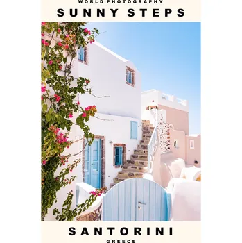Plakát Plakát, Obraz - Sunny Steps (Santorini, Greece)