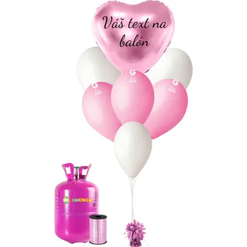 Party nádobí Personal Personalizovaný helium párty set - Růžové srdce 31 ks